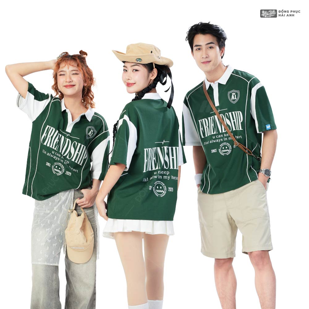 Mẫu Áo Lớp Polo Oversize On Fire Màu Xanh Iris - ảnh 4