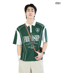 Mẫu Áo Lớp Polo Oversize On Fire Màu Xanh Iris - ảnh 3
