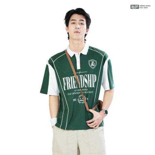 Mẫu Áo Lớp Polo Oversize On Fire Màu Xanh Iris - ảnh 3