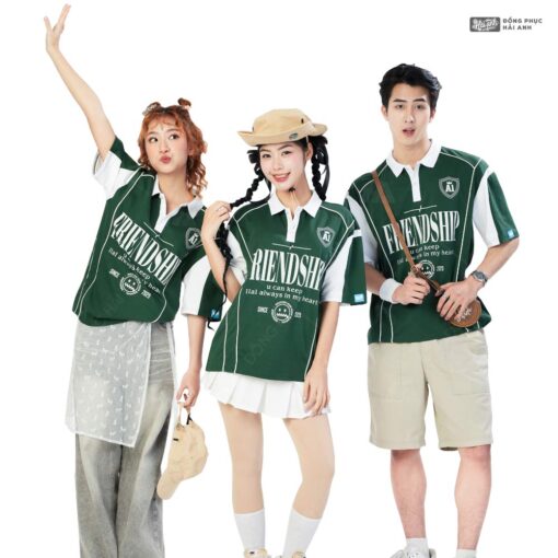 Mẫu Áo Lớp Polo Oversize On Fire Màu Xanh Iris - ảnh 2
