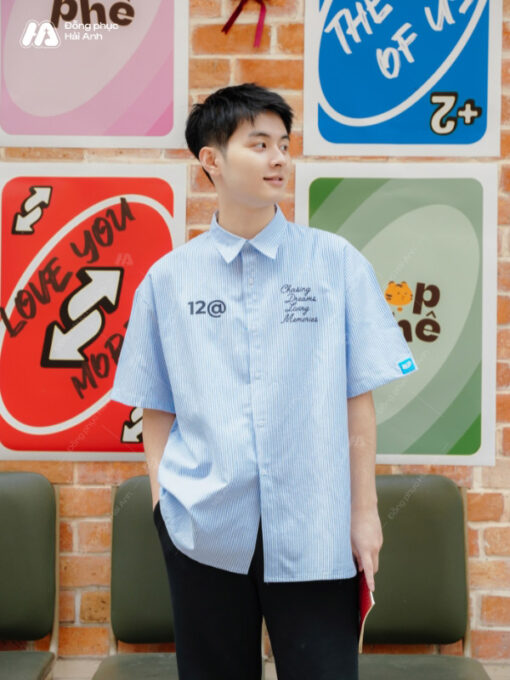 Áo Lớp Sơ Mi Oversize Academy Màu Bích - ảnh 4