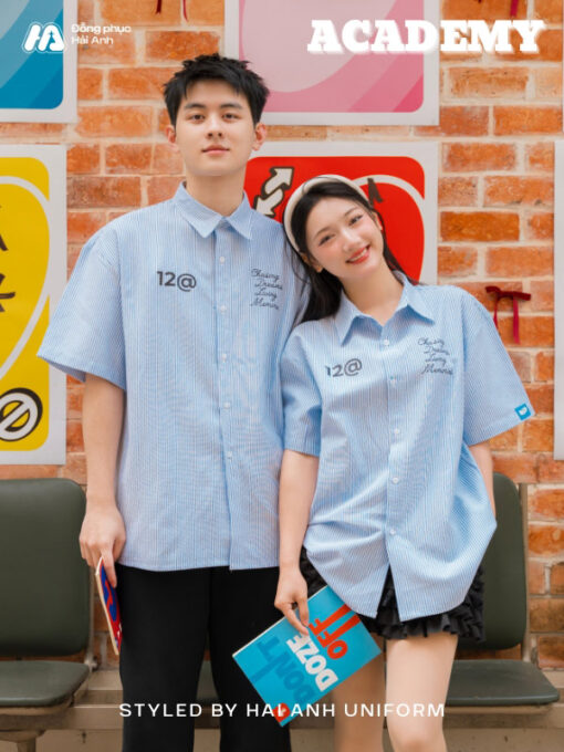 Áo Lớp Sơ Mi Oversize Academy Màu Bích