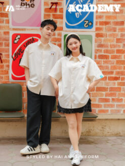 Áo Lớp Sơ Mi Oversize Academy Màu Vàng