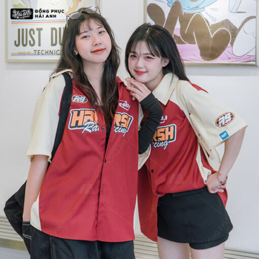 Mẫu Áo Đồng Phục Lớp Sơ Mi Oversize Chasing Màu Đỏ Đô - ảnh 5