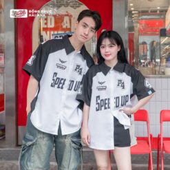 Mẫu Áo Đồng Phục Lớp Sơ Mi Oversize Chasing Màu Trắng