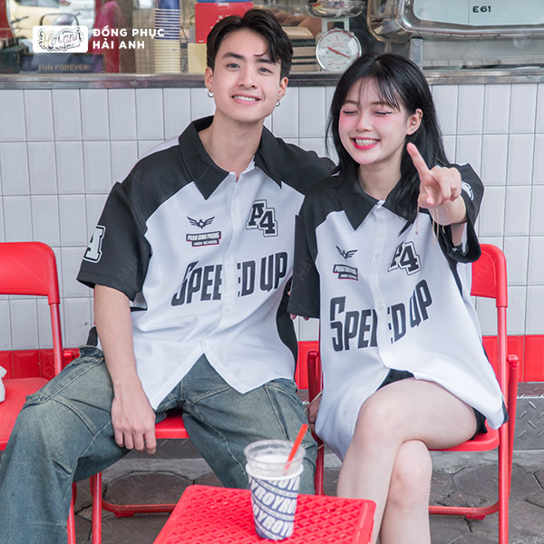 Mẫu Áo Đồng Phục Lớp Sơ Mi Oversize Chasing Màu Trắng - ảnh 4