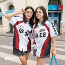 Mẫu Áo Đồng Phục Lớp Sơ Mi Oversize Swagger Màu Trắng