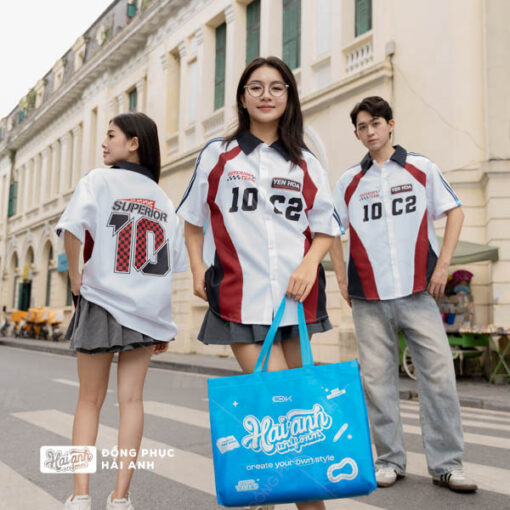 Mẫu Áo Đồng Phục Lớp Sơ Mi Oversize Swagger Màu Trắng - ảnh 4