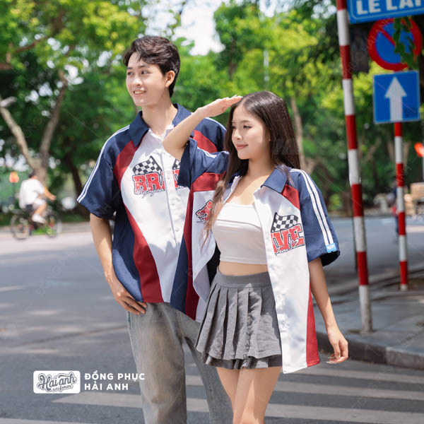 Mẫu Áo Đồng Phục Lớp Sơ Mi Oversize Swagger Màu Xanh Đen Trắng - ảnh 5