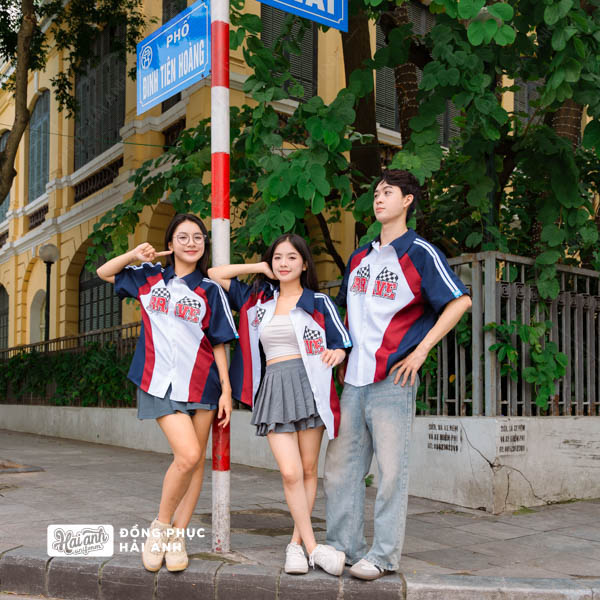 Mẫu Áo Đồng Phục Lớp Sơ Mi Oversize Swagger Màu Xanh Đen Trắng - ảnh 3