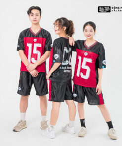 Mẫu Áo Đồng Phục Lớp OverSize  Sporty Màu Đen Kết Hợp Màu Đỏ - ảnh 2