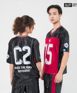 Mẫu Áo Đồng Phục Lớp OverSize  Sporty Màu Đen Kết Hợp Màu Đỏ - ảnh 3