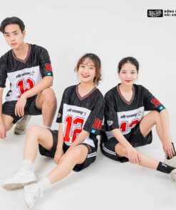 Mẫu Áo Đồng Phục Lớp OverSize Sporty Màu Đen Phối Trắng