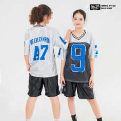 Mẫu Áo Đồng Phục Lớp OverSize Sporty Màu Xám Phối Đen