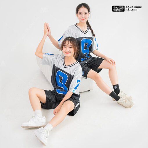 Mẫu Áo Đồng Phục Lớp OverSize Sporty Màu Xám Phối Đen - ảnh 3