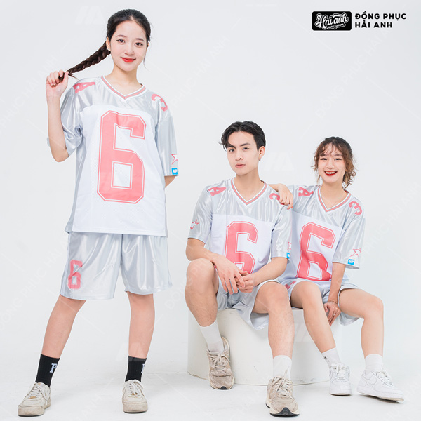 Mẫu Áo Đồng Phục Lớp OverSize Sporty Màu Xám Phối Màu Trắng - ảnh 2