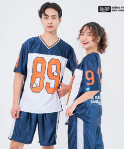 Mẫu Áo Đồng Phục Lớp OverSize Sporty Màu Xanh Đen Phối Màu Trắng - ảnh 3