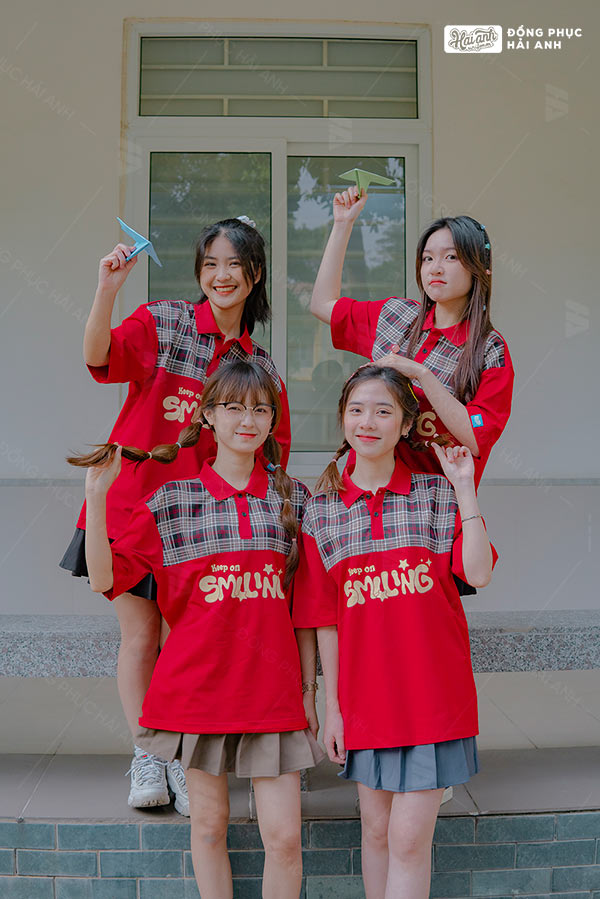 Áo Lớp THER Màu Đỏ Đô Kết Hợp Kẻ Candy - ảnh 3