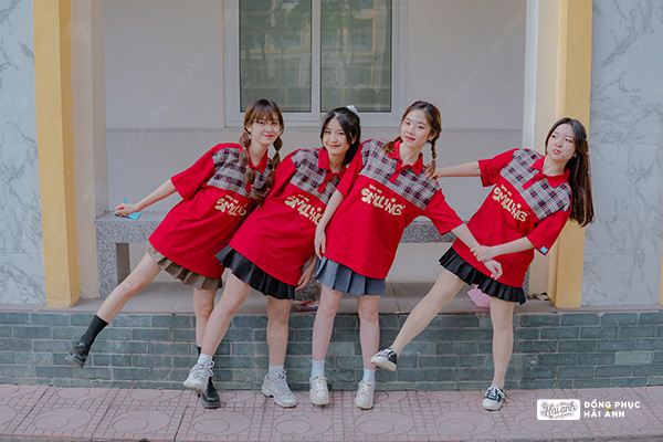 Áo Lớp THER Màu Đỏ Đô Kết Hợp Kẻ Candy - ảnh 4