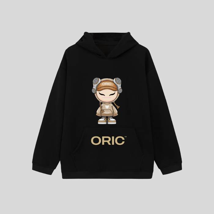 Mẫu áo nỉ hoodie tông màu đen