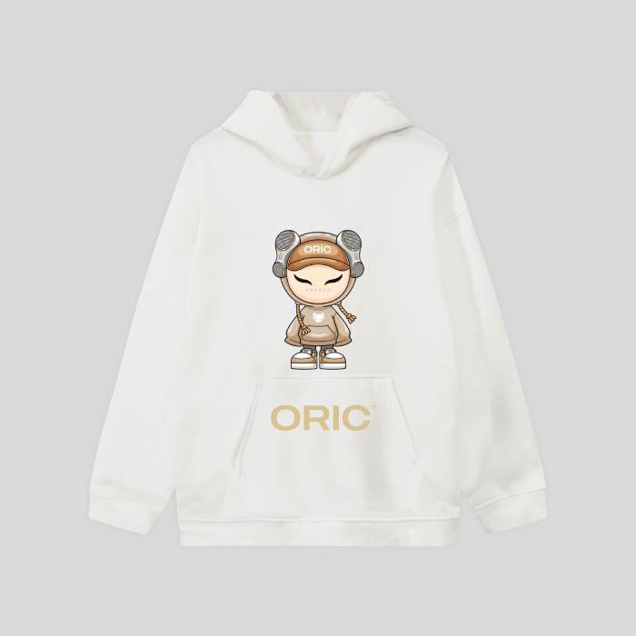Mẫu áo nỉ hoodie tông màu trắng