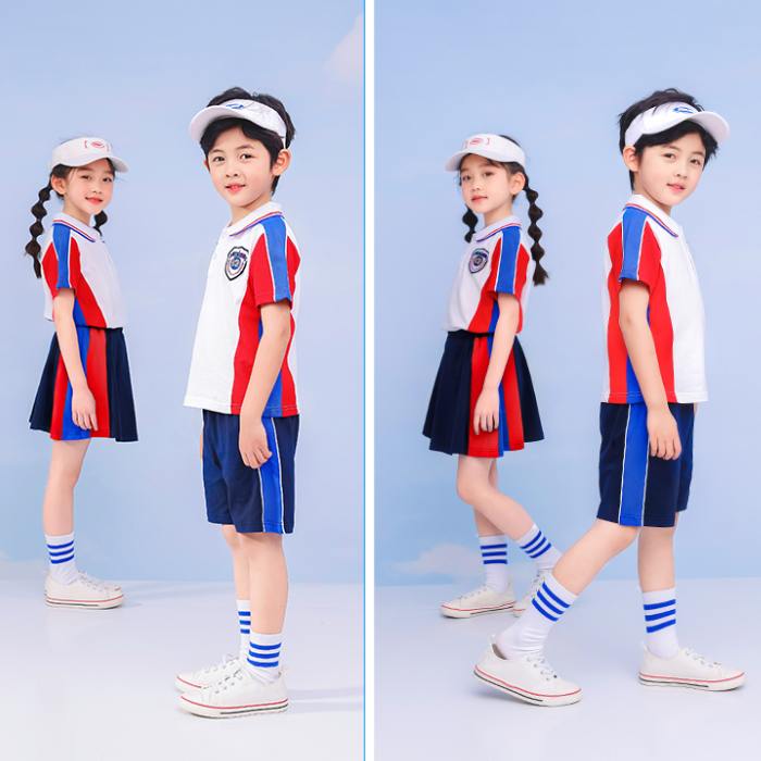 Áo phông đồng phục học sinh tiểu học màu trắng phối đỏ - ảnh 4