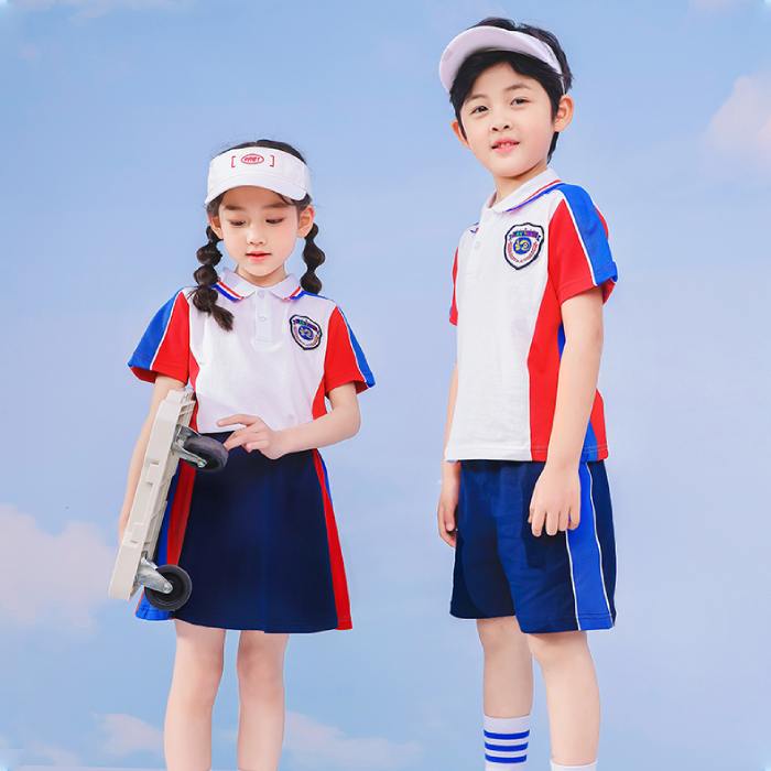 Áo phông đồng phục học sinh tiểu học màu trắng phối đỏ - ảnh 2