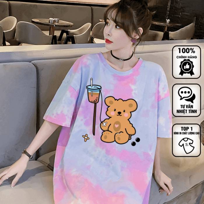 Mẫu áo tie dye màu hồng năng động