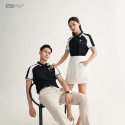 Áo Polo Đồng Phục Fastuni Màu Đen Phối Trắng - ảnh 4