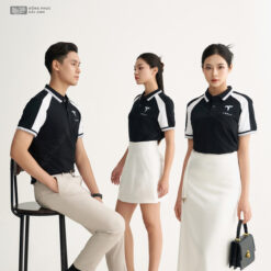 Áo Polo Đồng Phục Fastuni Màu Đen Phối Trắng - ảnh 2