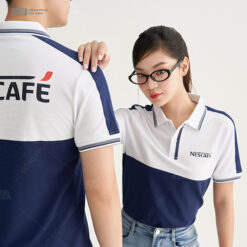 Áo Polo Đồng Phục Fastuni Màu Trắng Phối Xanh Đen Nescafe - ảnh 3