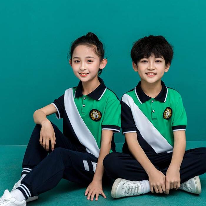 Áo polo đồng phục học sinh cấp 1 kẻ sọc chéo nổi bật - ảnh 2