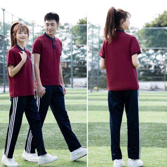 Áo polo đồng phục học sinh cấp 3 màu đỏ đô trơn - ảnh 2