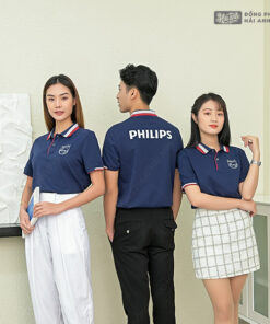 Mẫu Áo Polo Đồng Phục Công Ty Màu Xanh Đen Philips - ảnh 2