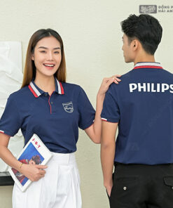 Mẫu Áo Polo Đồng Phục Công Ty Màu Xanh Đen Philips