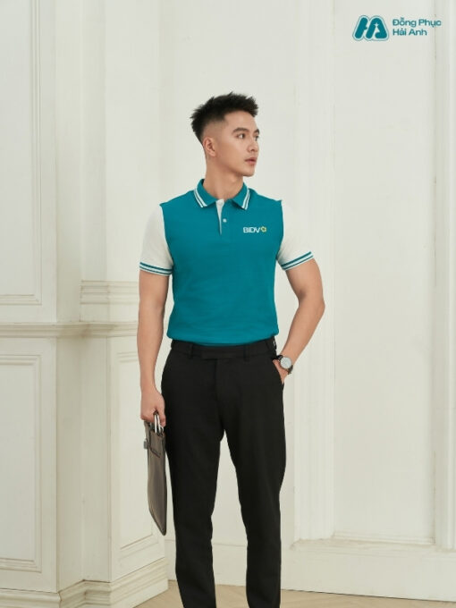 Mẫu Áo Polo Đồng Phục BIDV Màu Xanh Lý - ảnh 4