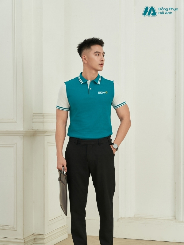 Mẫu Áo Polo Đồng Phục BIDV Màu Xanh Lý - ảnh 4