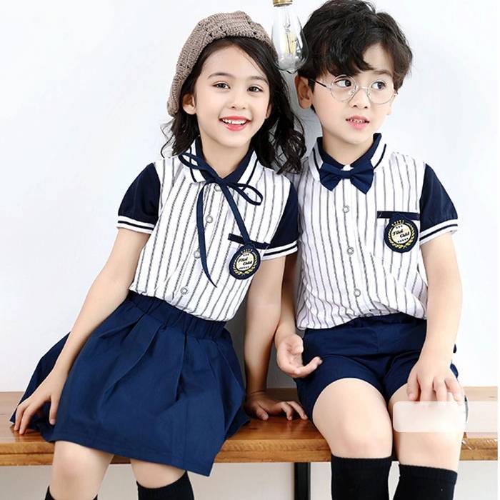 Mẫu áo polo kẻ sọc đồng phục học sinh cấp 1 thanh lịch