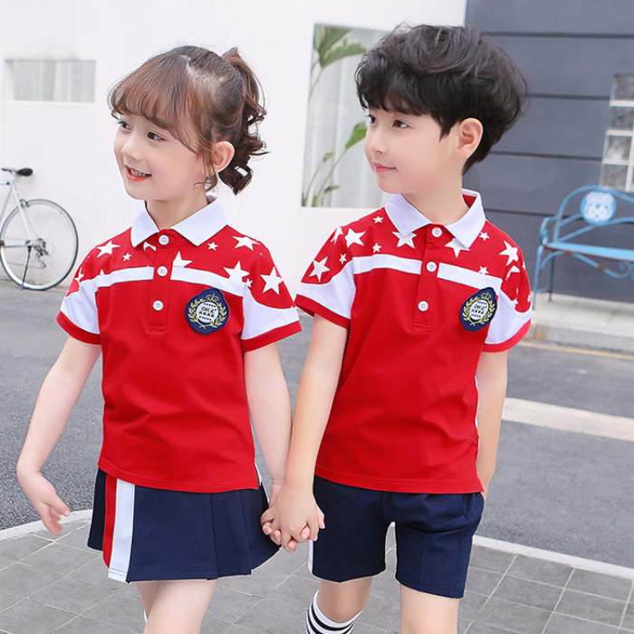 Áo polo ngắn tay đồng phục học sinh cấp 1 màu đỏ - ảnh 2