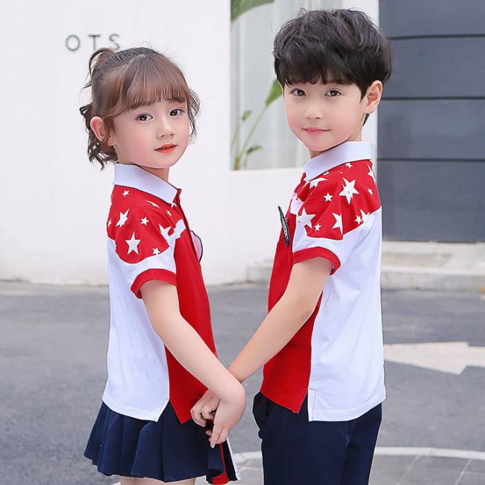 Áo polo ngắn tay đồng phục học sinh cấp 1 màu đỏ - ảnh 3