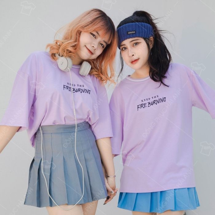 Mẫu Áo Simple Lớp Keep The Fire Burning màu tím trẻ trung - ảnh 3