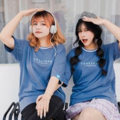 Mẫu Áo Simple Lớp Together Forever màu xanh thanh lịch