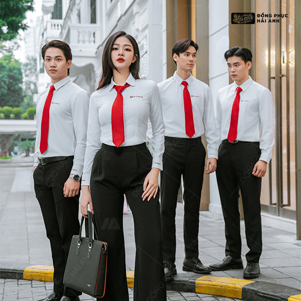 Áo Sơ Mi Đồng Phục Màu Trắng Đỏ SeABank
