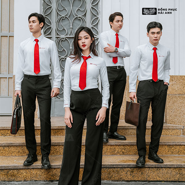 Áo Sơ Mi Đồng Phục Màu Trắng Đỏ SeABank - ảnh 2