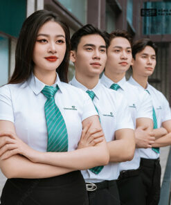 Áo Sơ Mi Đồng Phục Màu Trắng Gạo Vietcombank