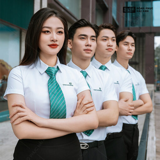 Áo Sơ Mi Đồng Phục Màu Trắng Gạo Vietcombank