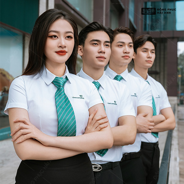 Áo Sơ Mi Đồng Phục Màu Trắng Gạo Vietcombank