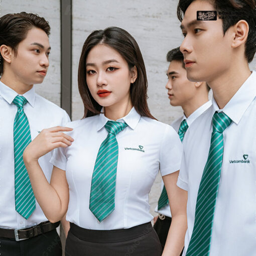 Áo Sơ Mi Đồng Phục Màu Trắng Gạo Vietcombank - ảnh 3