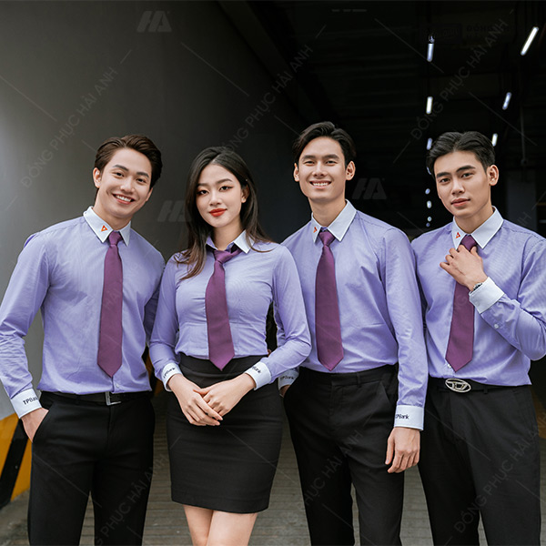 Áo Sơ Mi Đồng Phục Màu Xanh Tím TPBank