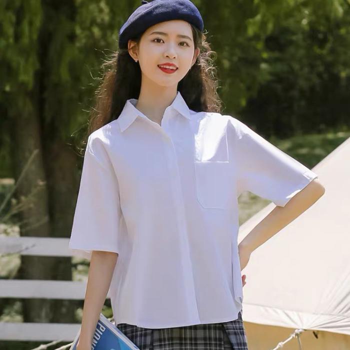 Mẫu áo sơ mi trắng đồng phục học sinh cấp 3 cao cấp - ảnh 3